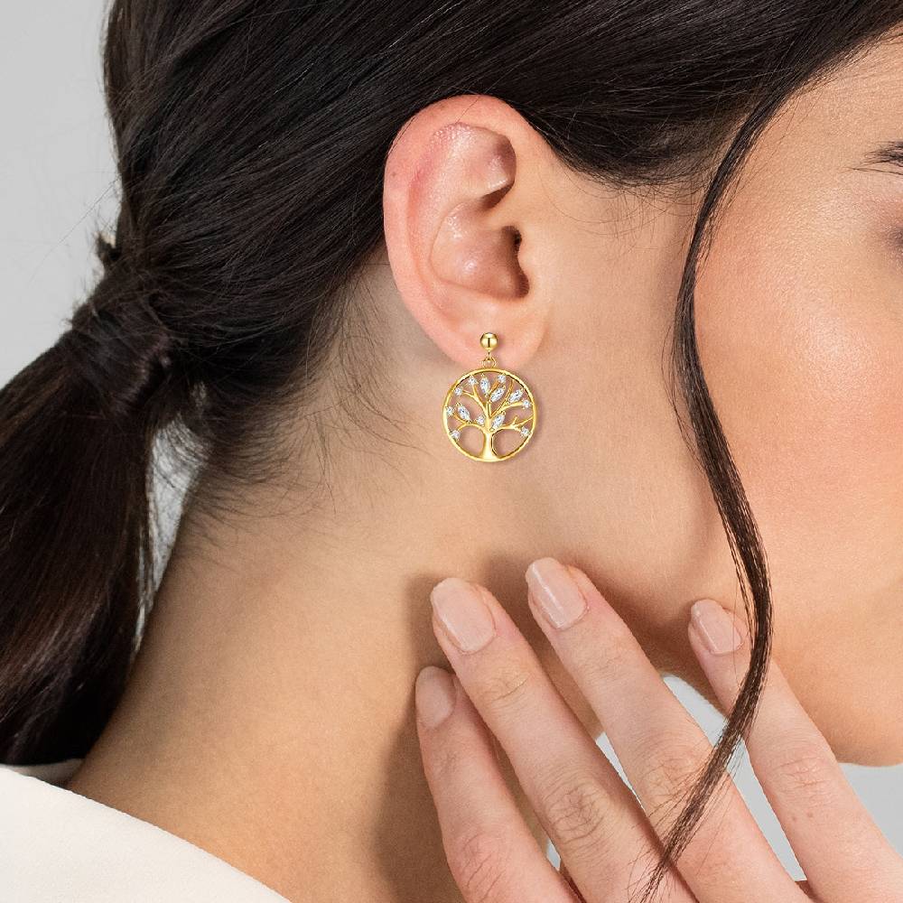 Rafaela Donata Ohrhänger Sterling Silber gelbgold Zirkonia weiß Outlet