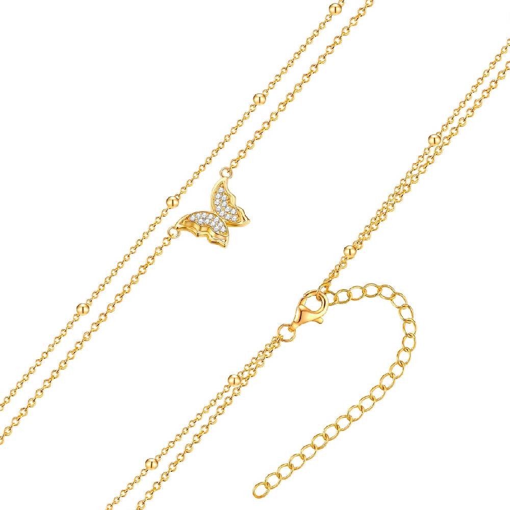 Rafaela Donata Kette mit Anhänger Sterling Silber gelbgold Zirkonia weiß Sonderangebot