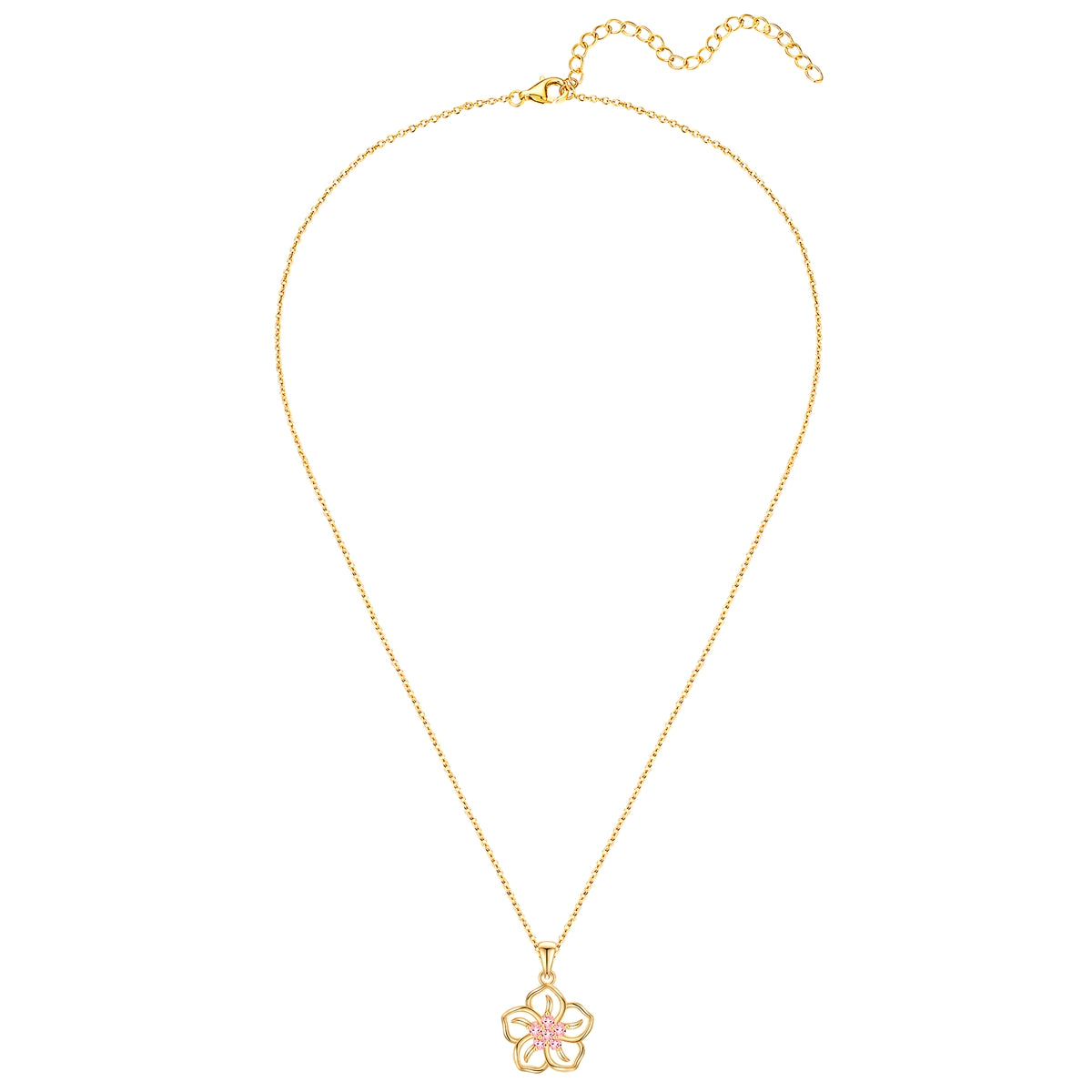 Rafaela Donata Kette mit Anhänger Sterling Silber gelbgold Zirkonia rosa Rabatt
