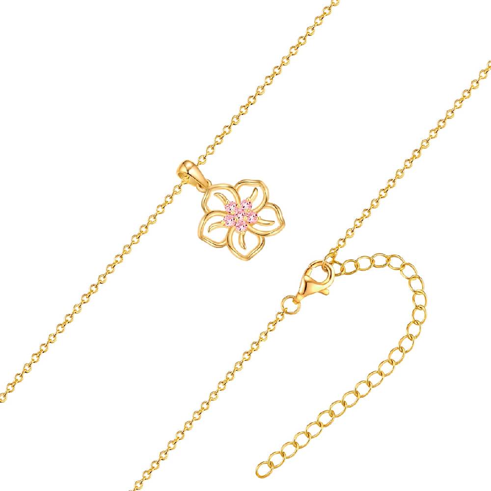 Rafaela Donata Kette mit Anhänger Sterling Silber gelbgold Zirkonia rosa Rabatt