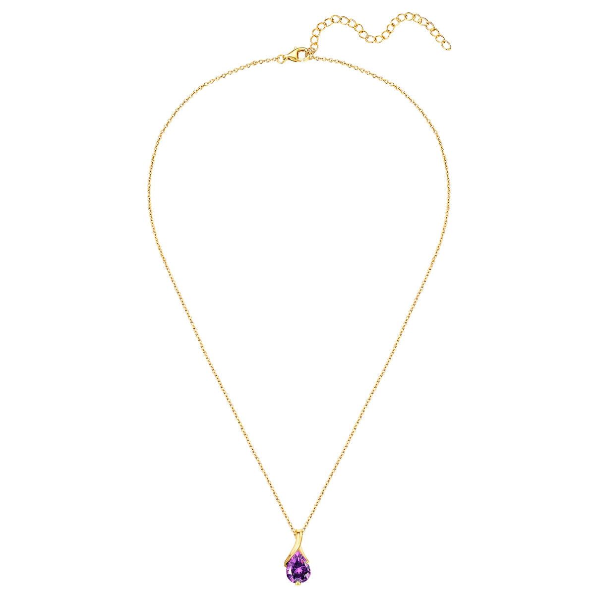 Rafaela Donata Kette mit Anhänger Sterling Silber gelbgold Zirkonia violett Günstig kaufen