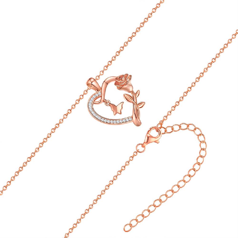 Rafaela Donata Kette mit Anhänger Sterling Silber roségold Zirkonia weiß Großer Ausverkauf