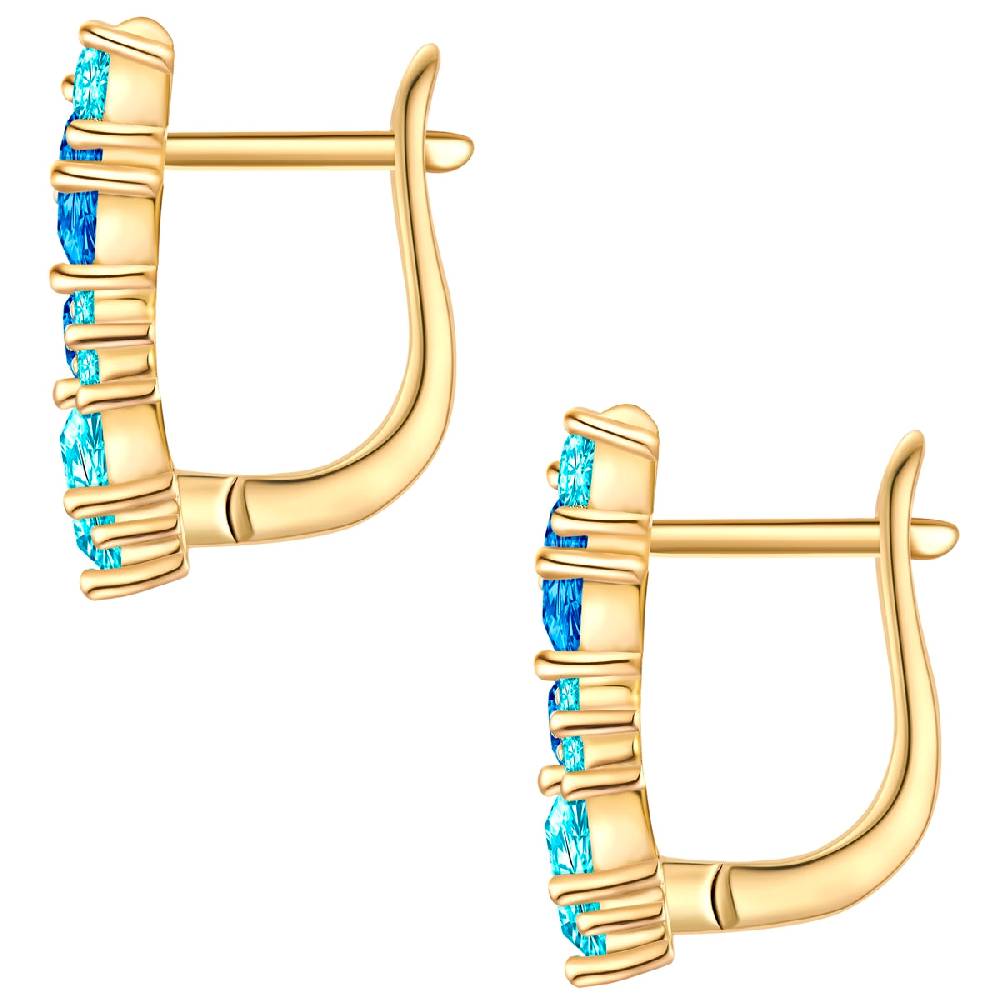 Rafaela Donata Creolen Sterling Silber gelbgold Zirkonia blau Valentinstagsangebot