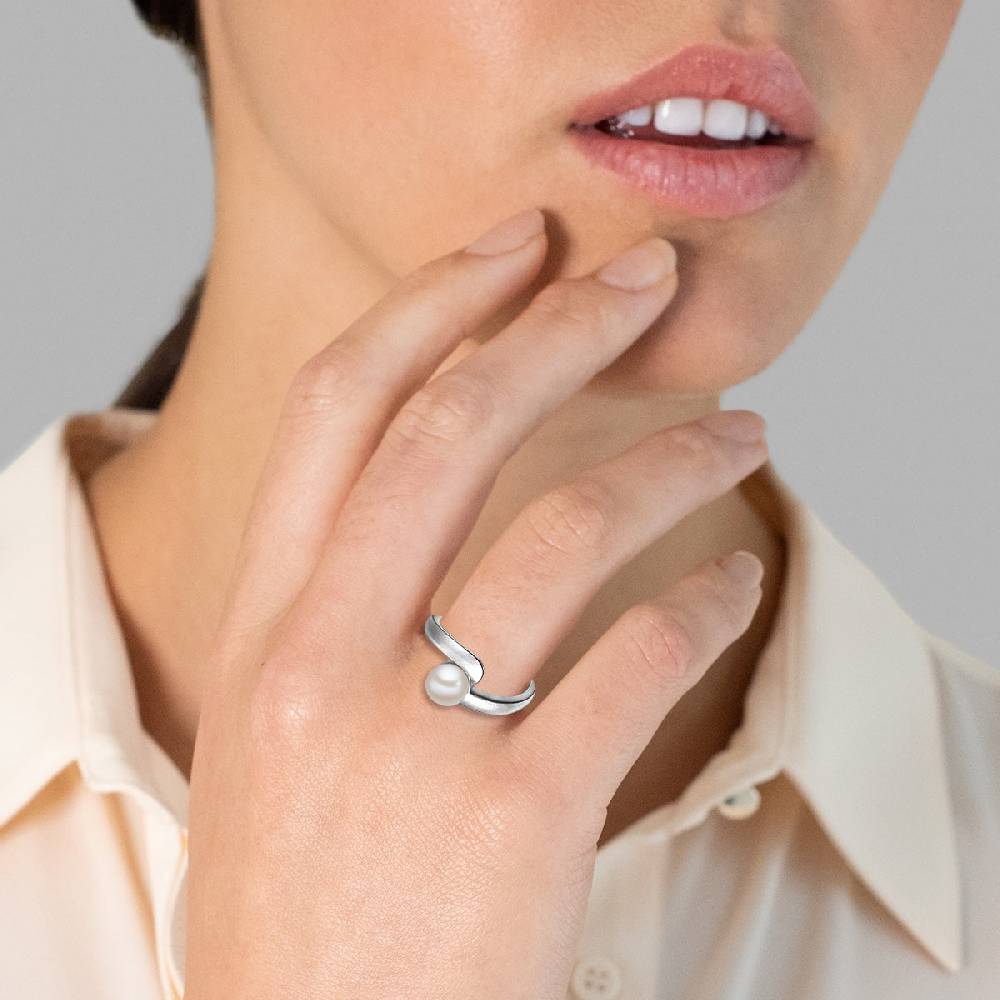 Rafaela Donata Ring Sterling Silber Süßwasser-Zuchtperle weiß Kostenlose Rückgabe