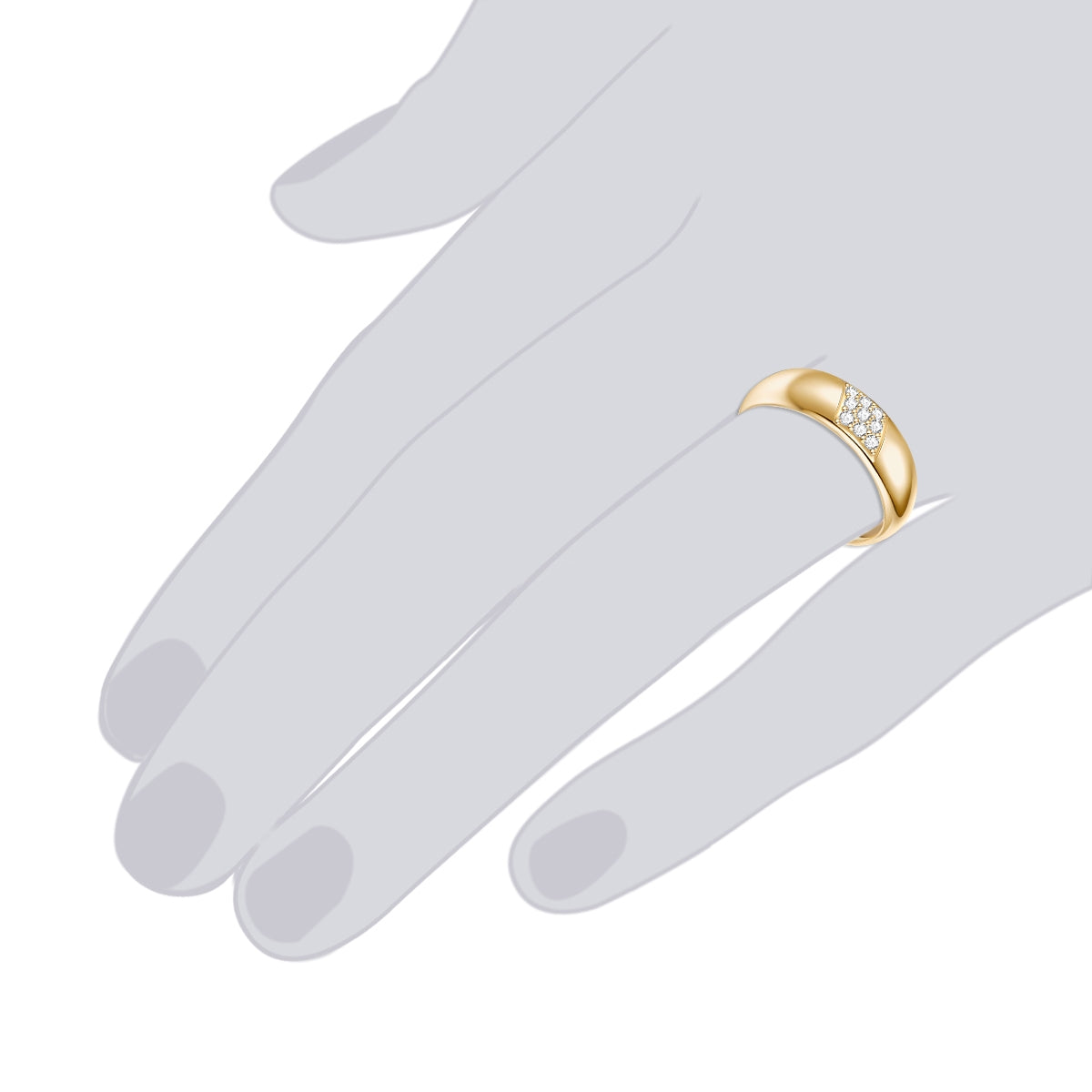 Rafaela Donata Ring Sterling Silber gelbgold Zirkonia weiß Bis zu 50% Rabatt