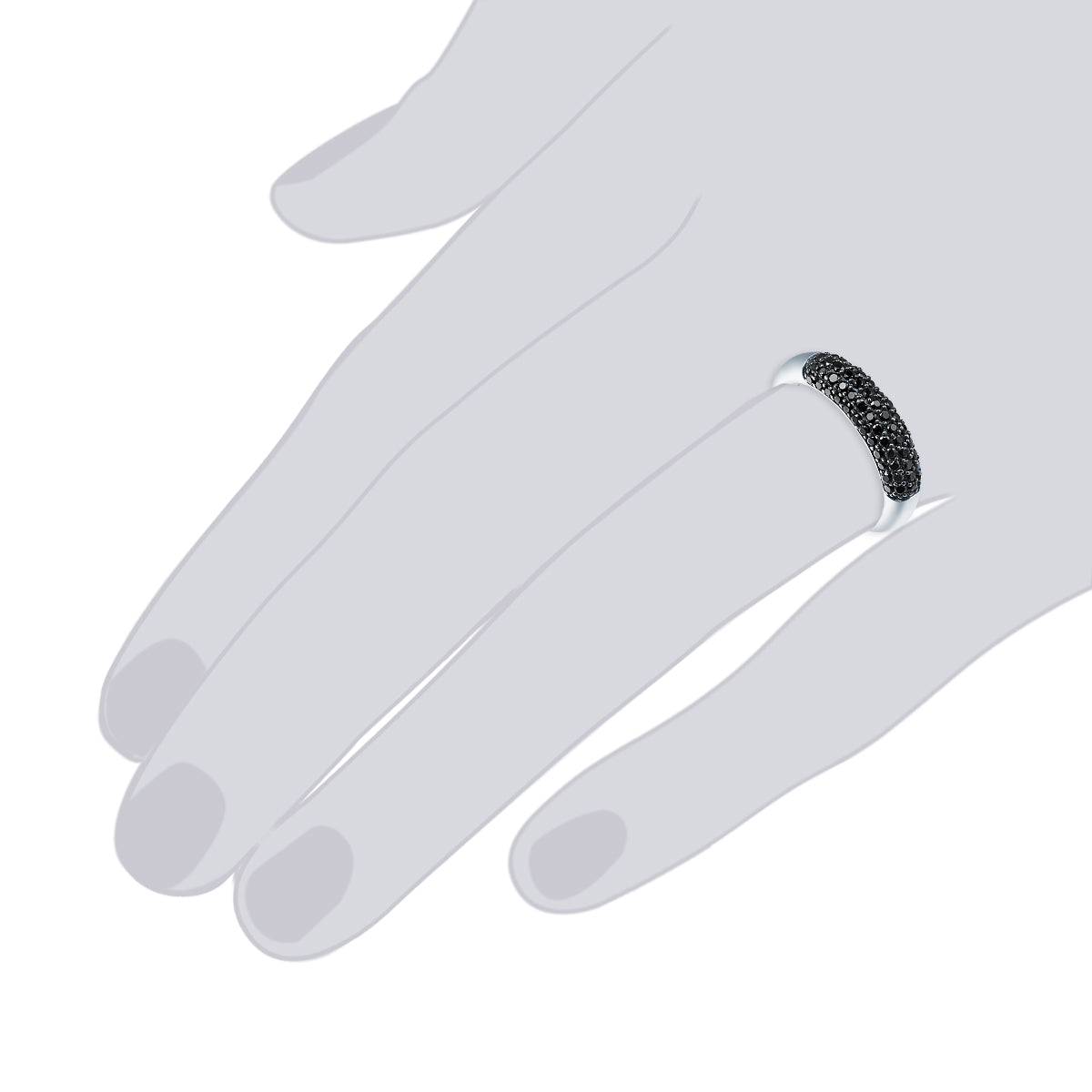 Rafaela Donata Ring Sterling Silber Zirkonia schwarz Bis zu 60% Rabatt
