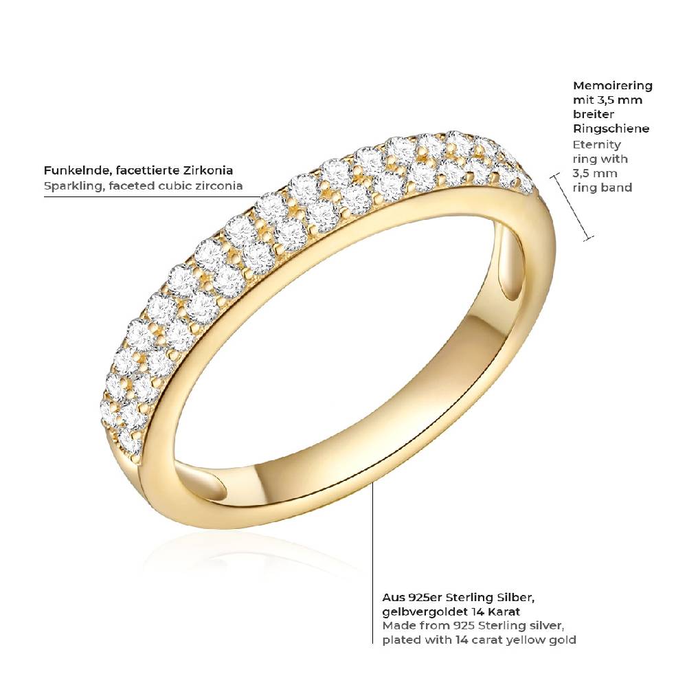 Rafaela Donata Ring Sterling Silber gelbgold Zirkonia weiß Bis zu 65% Rabatt