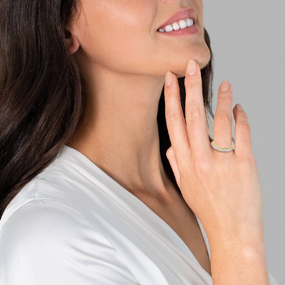 Rafaela Donata Ring Sterling Silber gelbgold Zirkonia weiß Bis zu 65% Rabatt
