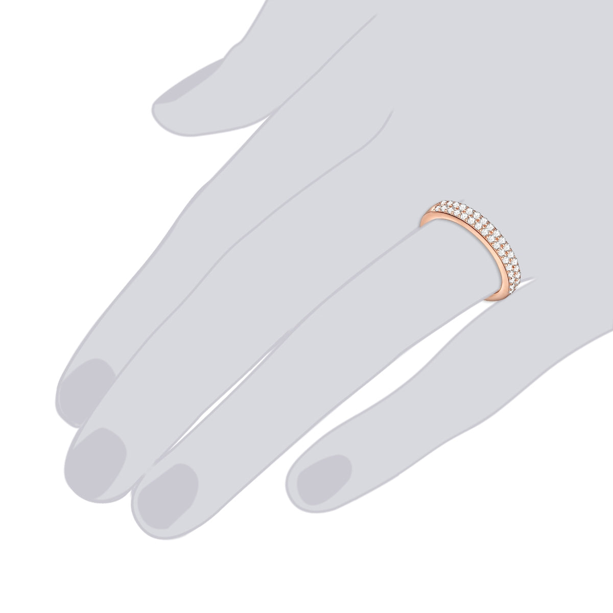Rafaela Donata Ring Sterling Silber roségold Zirkonia weiß Nur für heute