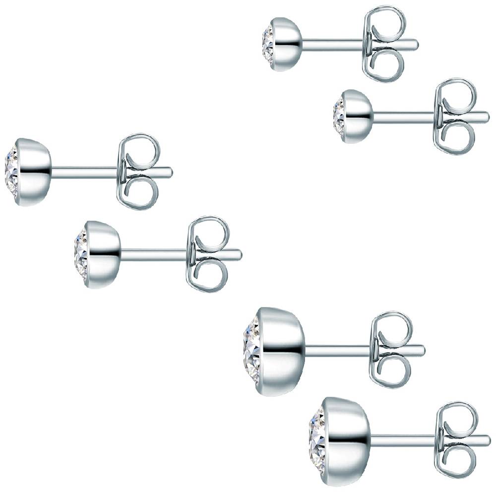 Rafaela Donata 3er Set Ohrstecker Sterling Silber verziert mit Kristallen von Swarovski® weiß Im Verkauf