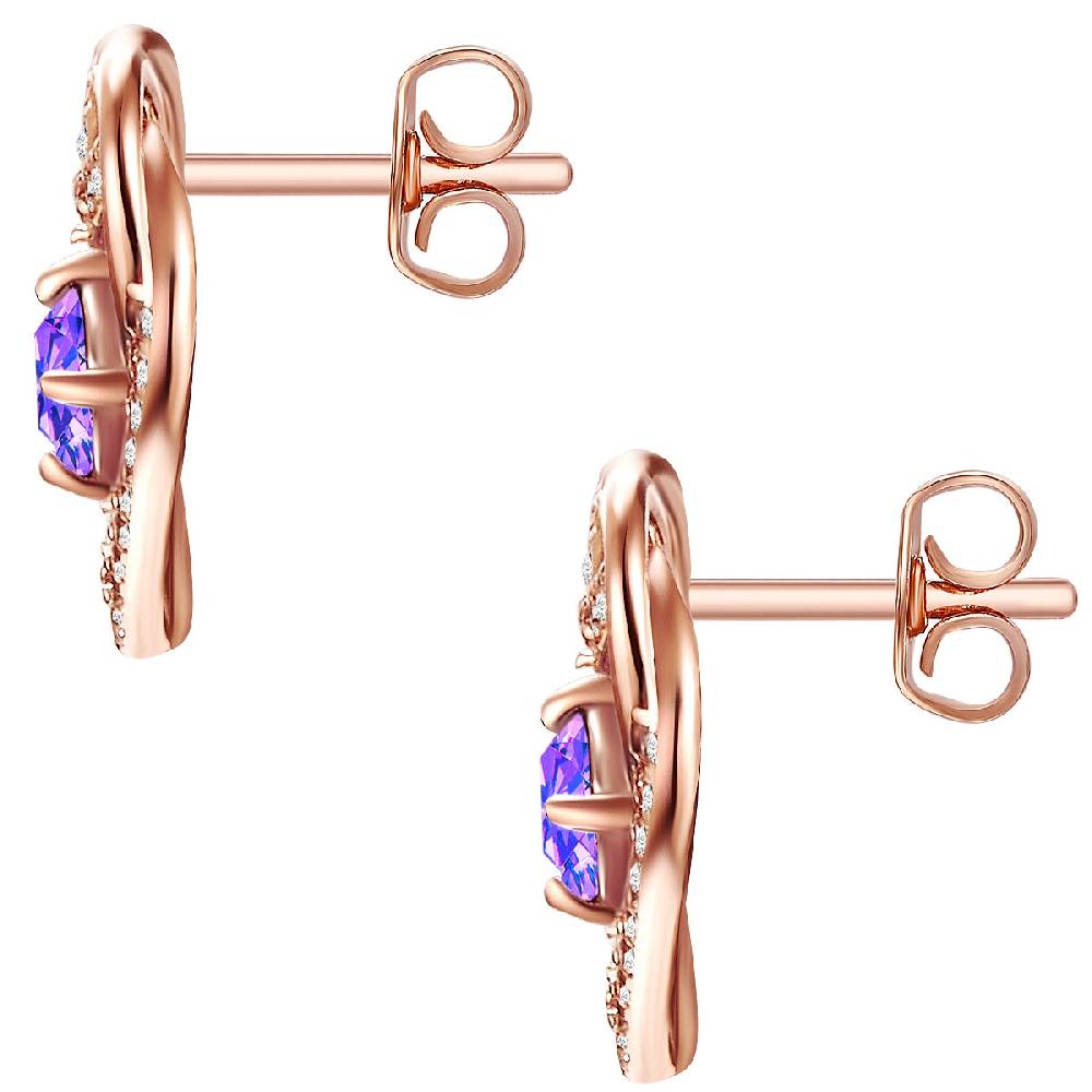 Rafaela Donata Ohrstecker Sterling Silber roségold verziert mit Kristallen von Swarovski® violet Zirkonia weiß Begrenztes Angebot