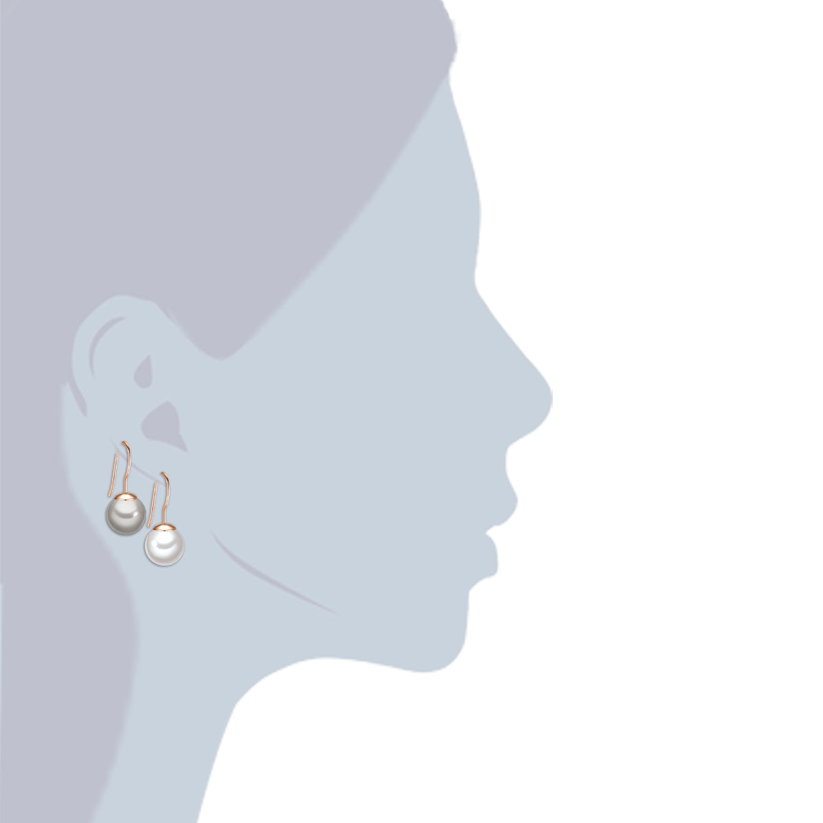 Rafaela Donata 2er Set Perlenohrhänger Sterling Silber roségold Muschelkernperle weiß silbergrau Preisnachlass