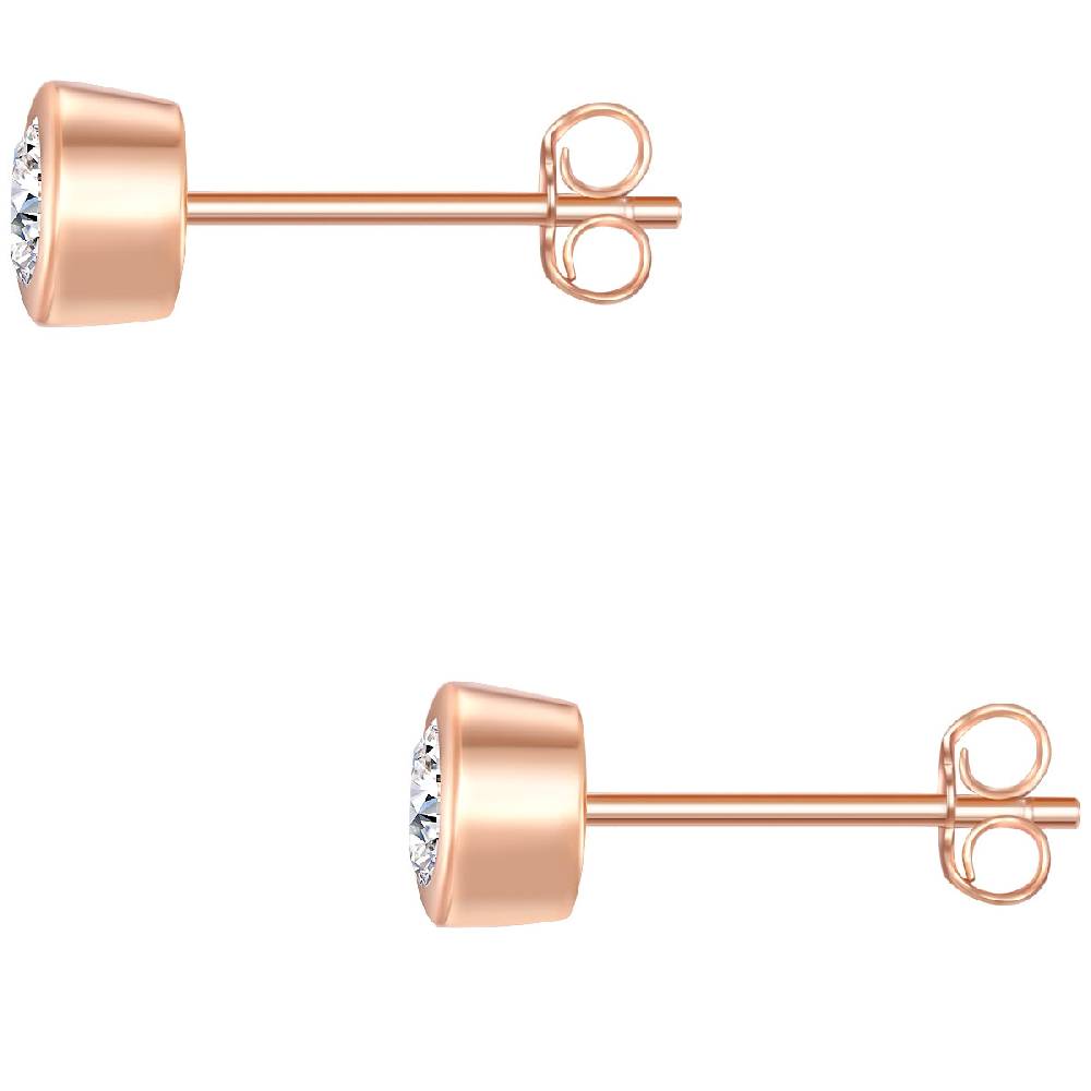 Rafaela Donata Ohrstecker Sterling Silber roségold Zirkonia weiß Weihnachtsangebot