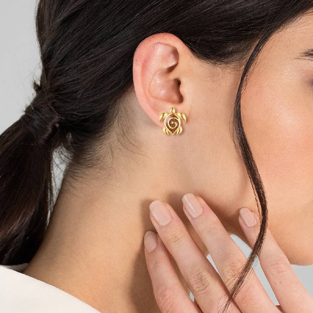 Rafaela Donata Ohrstecker Sterling Silber gelbgold Emaille braun Osterangebot