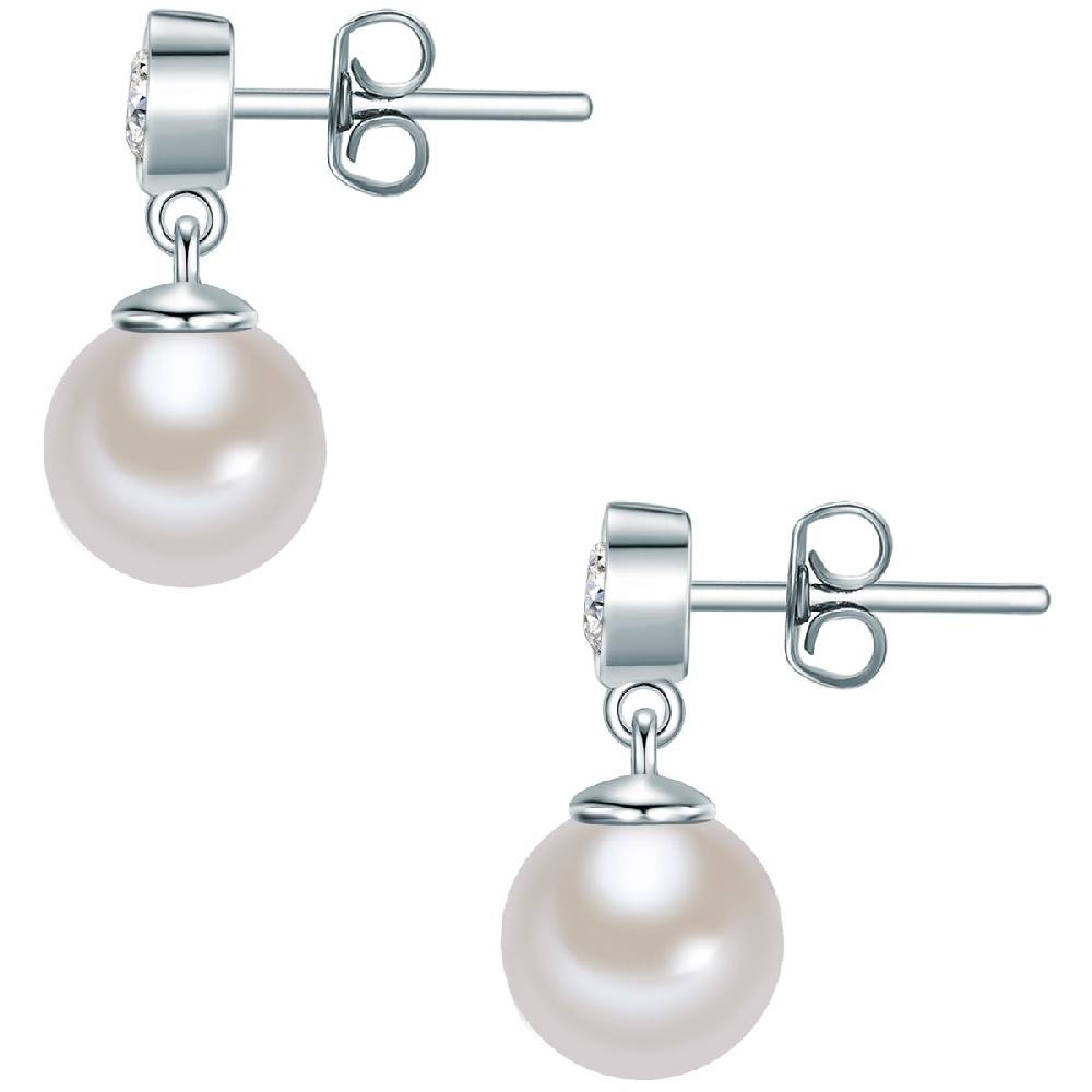Rafaela Donata Ohrstecker Sterling Silber Südsee-Muschelkernperle weiß Zirkonia weiß Valentinstagsangebot