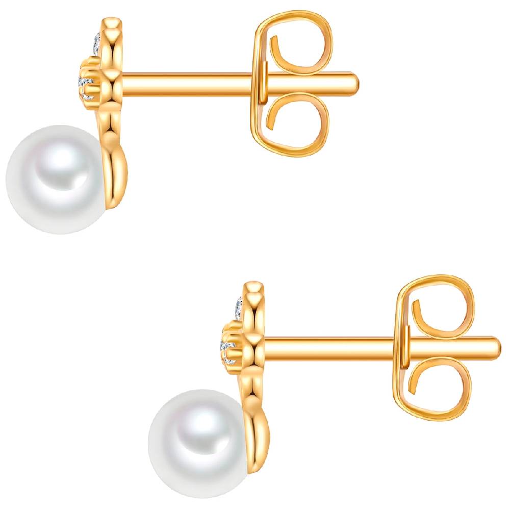 Rafaela Donata Ohrstecker Sterling Silber gelbgold Perle (synth.) weiß Große Rabatte