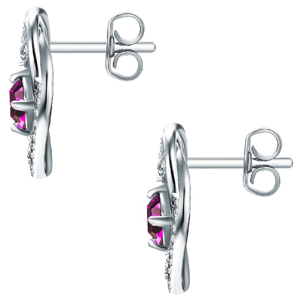 Rafaela Donata Ohrstecker Sterling Silber verziert mit Kristallen von Swarovski® amethyst Zirkonia weiß Kauf eins, bekomm eins gratis