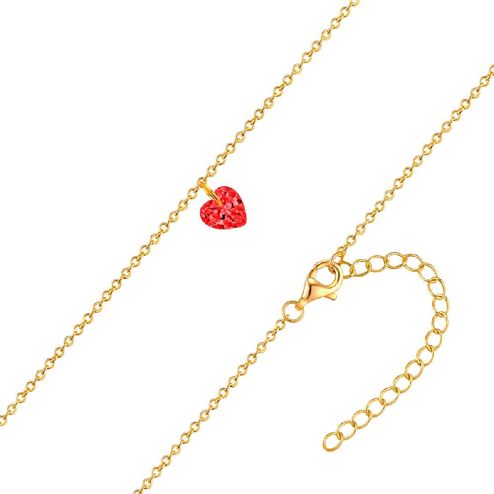 Rafaela Donata Kette mit Anhänger Sterling Silber gebgold Zirkonia rot JETZT KAUFEN