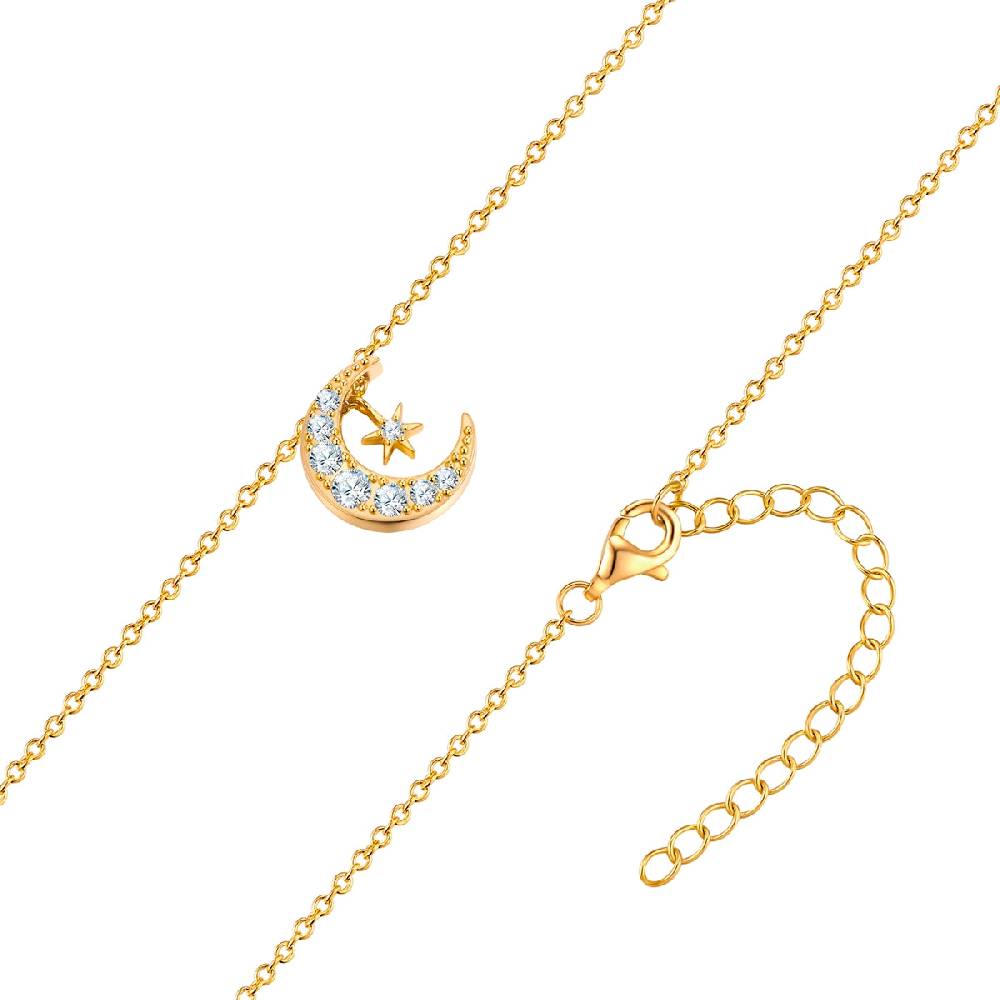 Rafaela Donata Kette mit Anhänger Sterling Silber gelbgold Zirkonia weiß Letzte 2 Tage