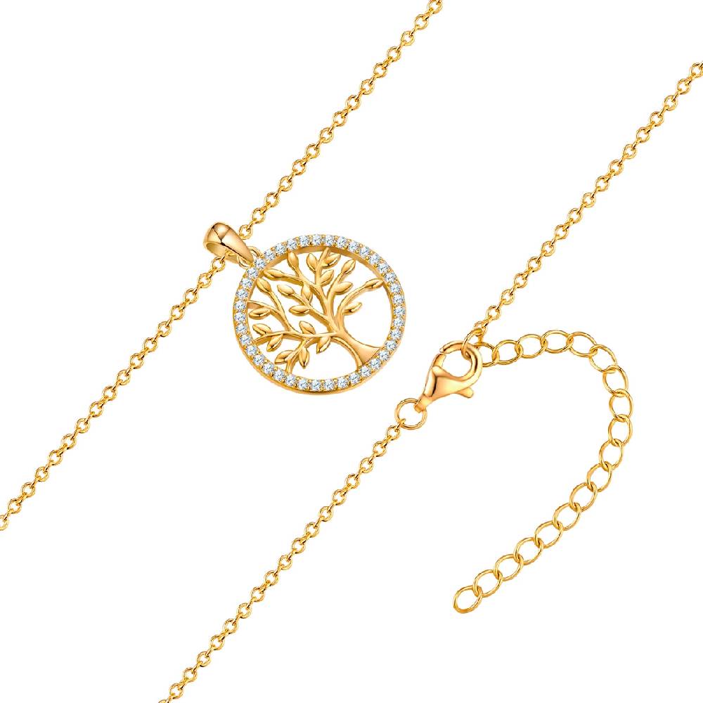 Rafaela Donata Kette mit Anhänger Sterling Silber gelbgold Zirkonia weiß Zeitbegrenzte Promotion