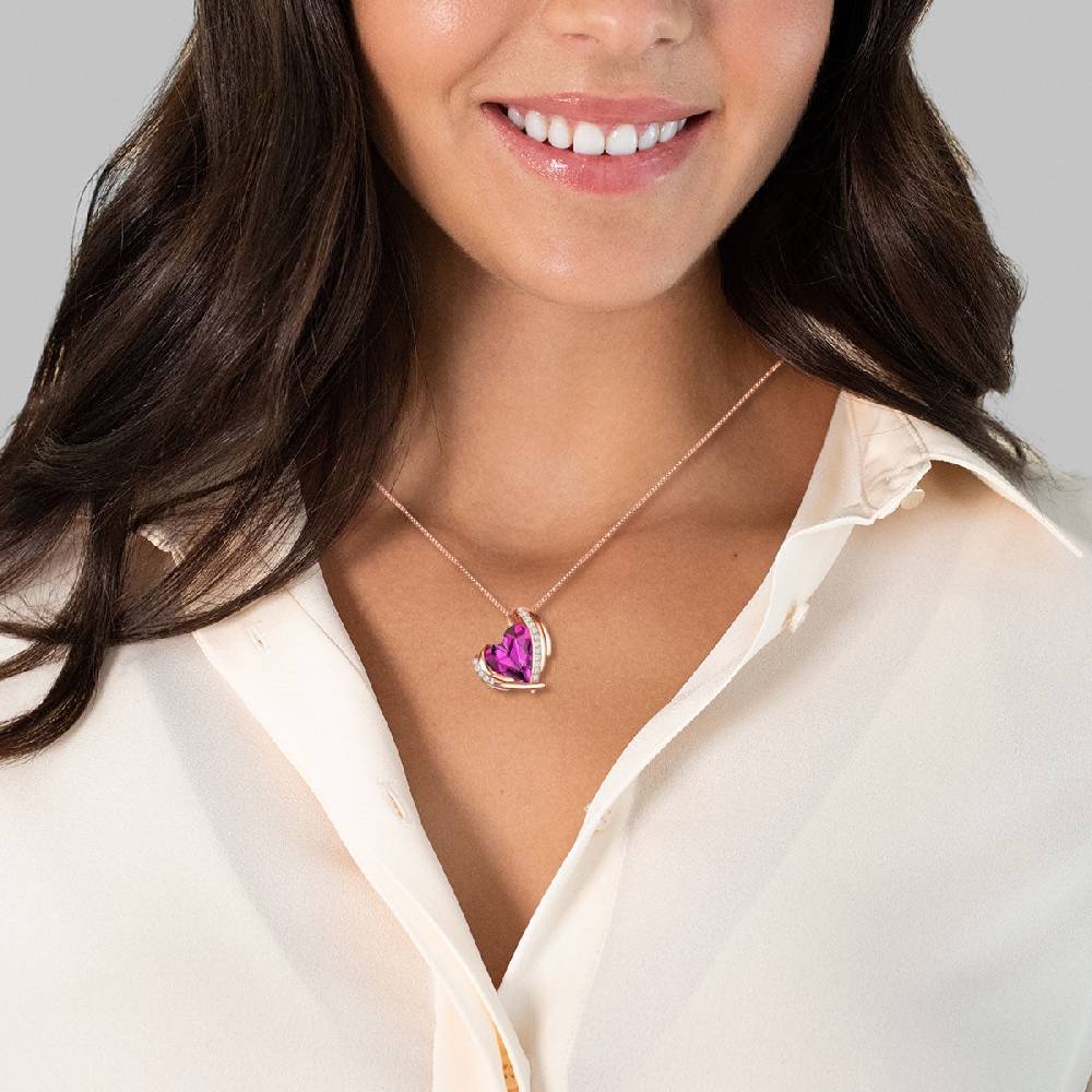 Rafaela Donata Kette mit Anhänger Sterling Silber roségold verziert mit Kristallen von Swarovski® amethyst weiß Fabrikladen