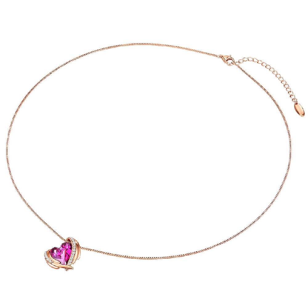 Rafaela Donata Kette mit Anhänger Sterling Silber roségold verziert mit Kristallen von Swarovski® amethyst weiß Fabrikladen