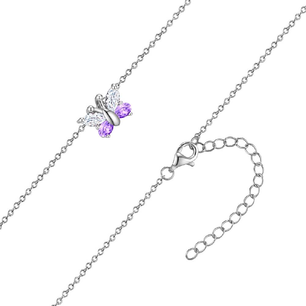 Rafaela Donata Kette mit Anhänger Sterling Silber Zirkonia weiß violett Im Verkauf