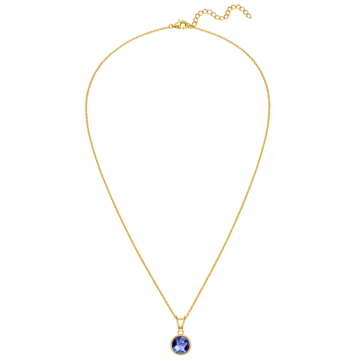 Rafaela Donata Kette mit Anhänger Sterling Silber gelbgold Tansanit blau im Angebot