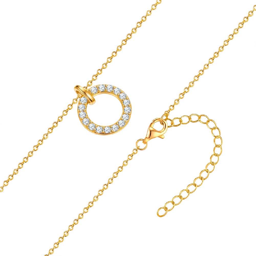Rafaela Donata Kette mit Anhänger Sterling Silber gelbgold Zirkonia weiß Fabrik Onlineshop