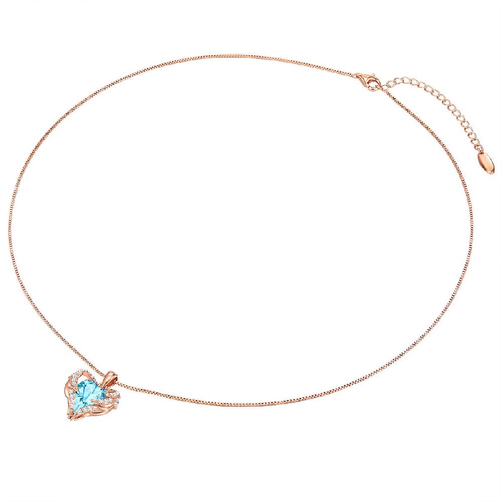 Rafaela Donata Kette mit Anhänger Sterling Silber roségold verziert mit Kristallen von Swarovski® aquamarin weiß Flash Sale