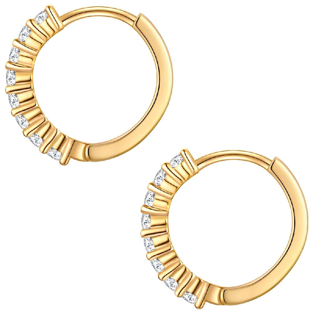 Rafaela Donata Creolen Sterling Silber gelbgold Zirkonia weiß Osterangebot