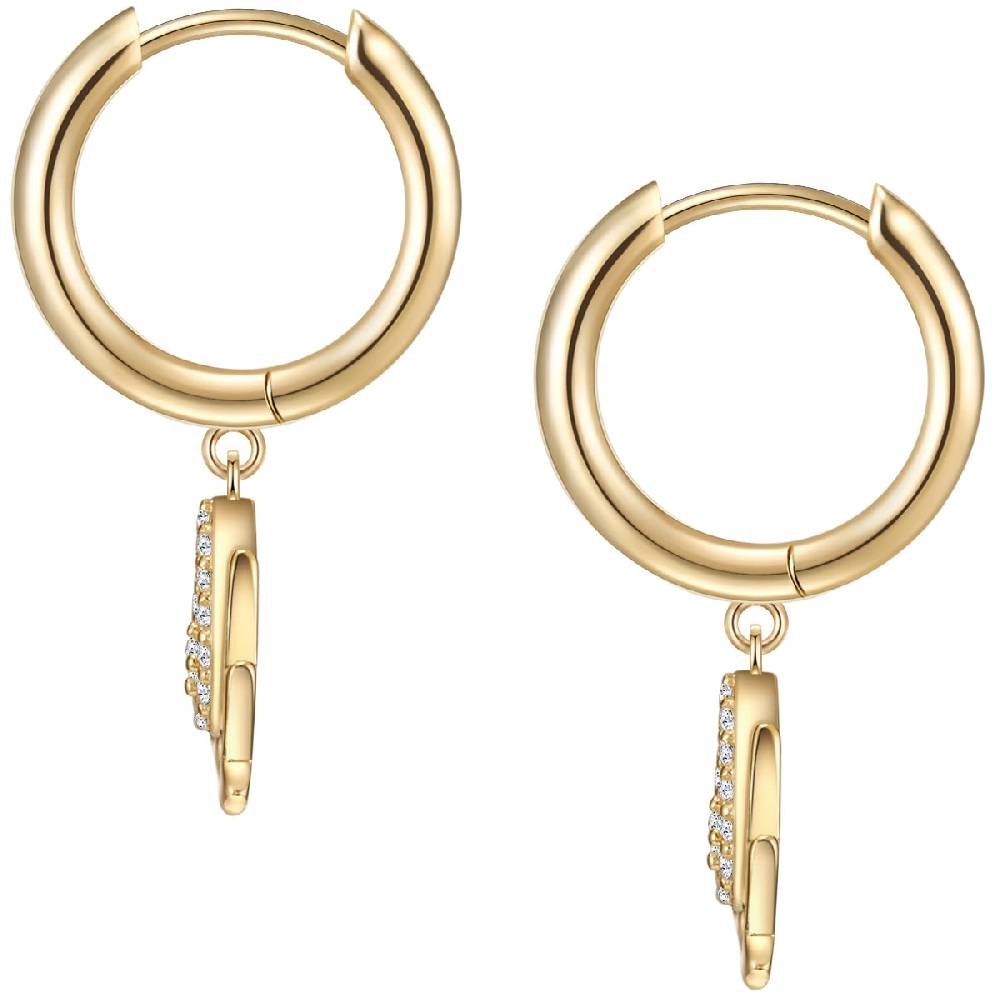 Rafaela Donata Klappcreolen Sterling Silber gelbgold Zirkonia weiß Zeitlich begrenztes Angebot