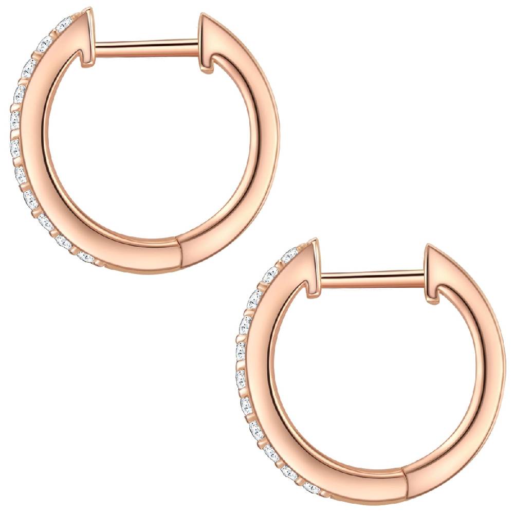 Rafaela Donata Klappcreolen Sterling Silber roségold Zirkonia weiß Neueste Stile