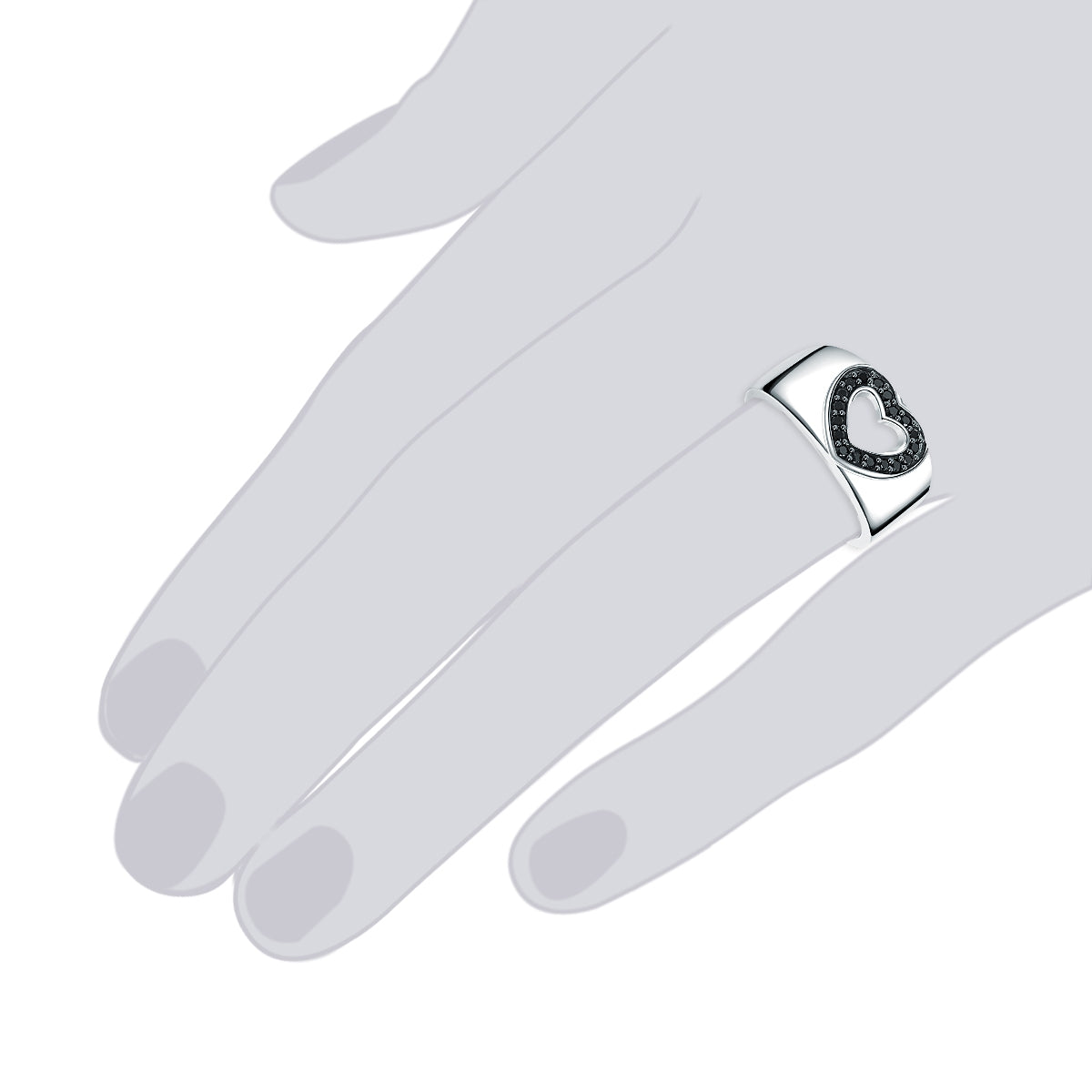 Rafaela Donata Ring Sterling Silber Zirkonia schwarz Super Rabatt