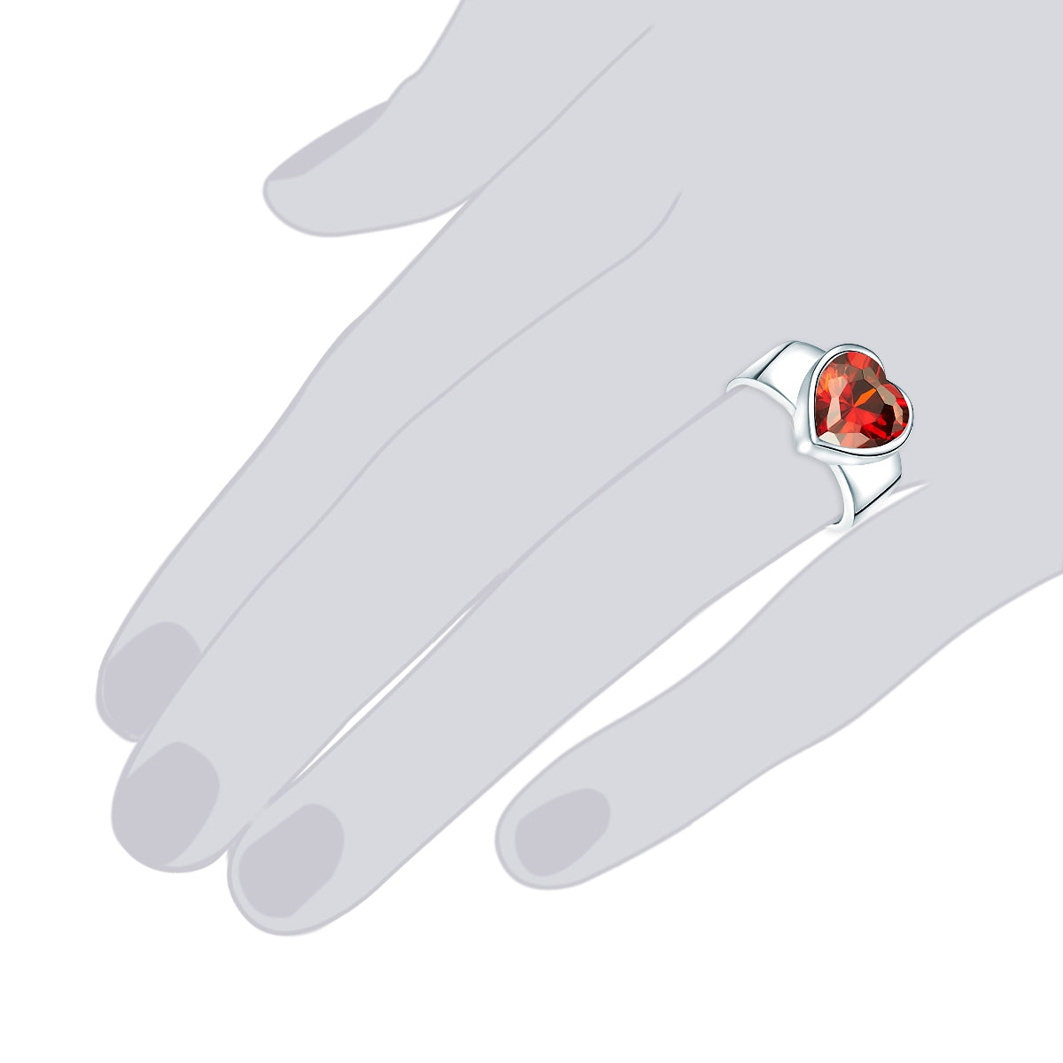 Rafaela Donata Ring Sterling Silber Zirkonia rot 50% Rabatt mit kostenlosem Versand