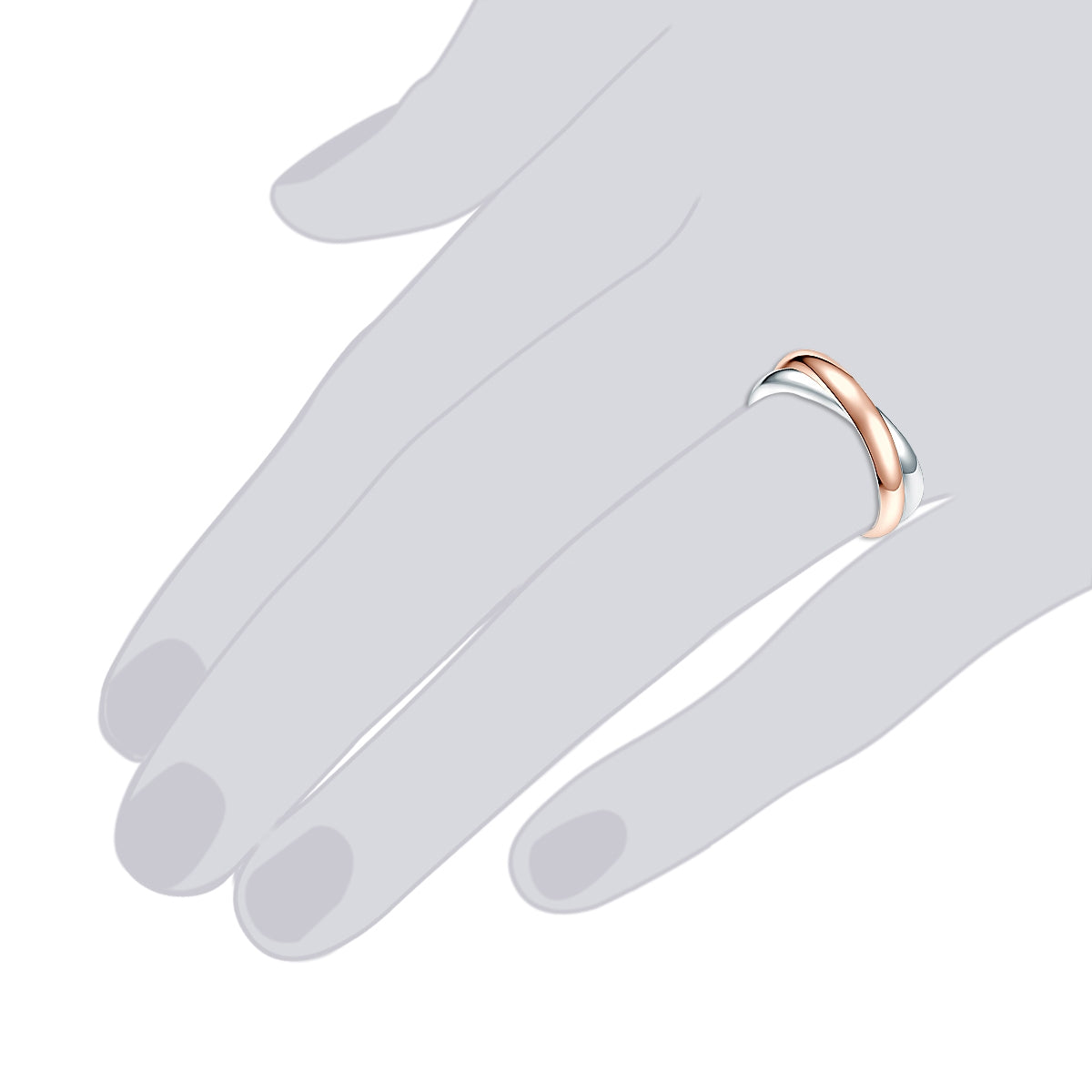 Rafaela Donata Ring Sterling Silber bi-Color Kostenloser Versand international