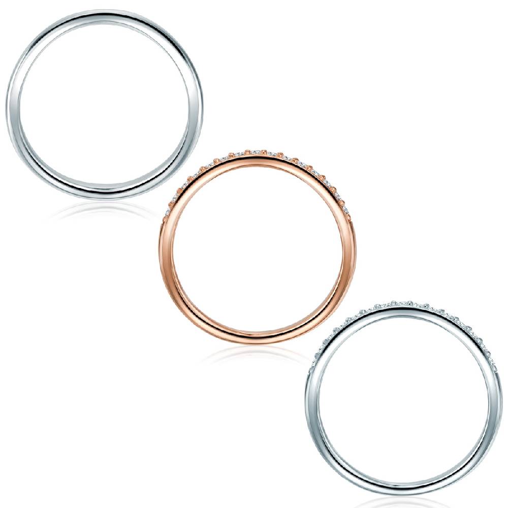 Rafaela Donata 3er Set Ringe Sterlin Silber bi-Color Zirkonia weiß Speichern exportieren