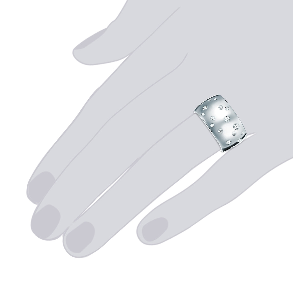 Rafaela Donata Ring Edelstahl verziert mit Kristallen von Swarovski® weiß Auslauf