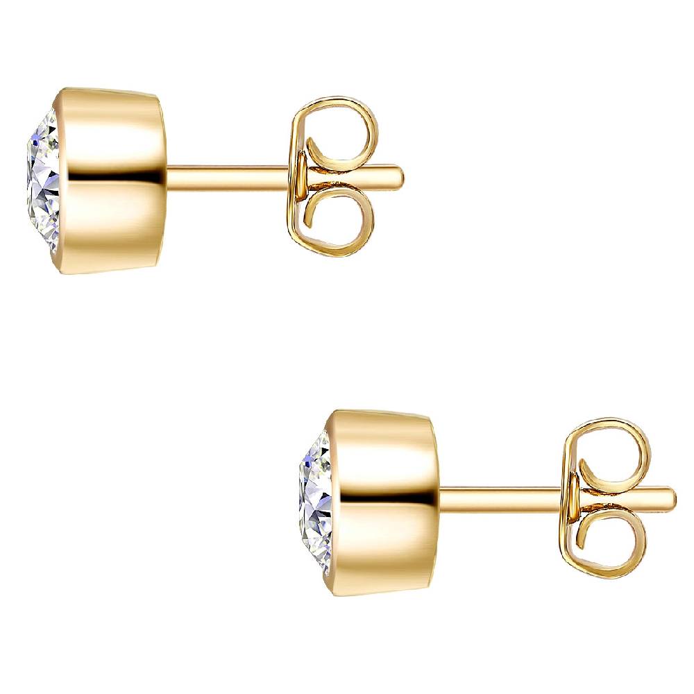 Rafaela Donata Set (Kette+Ohrstecker) Sterling Silber gelbgold verziert mit Kristallen von Swarovski® weiß Weihnachtsangebot