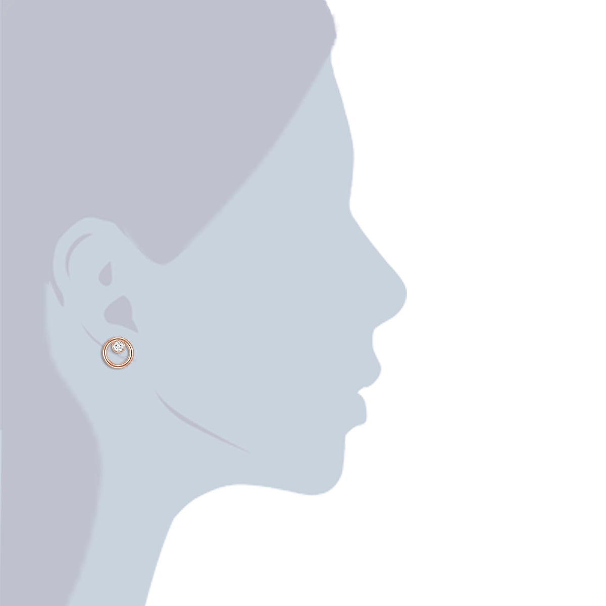 Rafaela Donata Ohrstecker Sterling Silber roségold Zirkonia weiß Lagerräumung