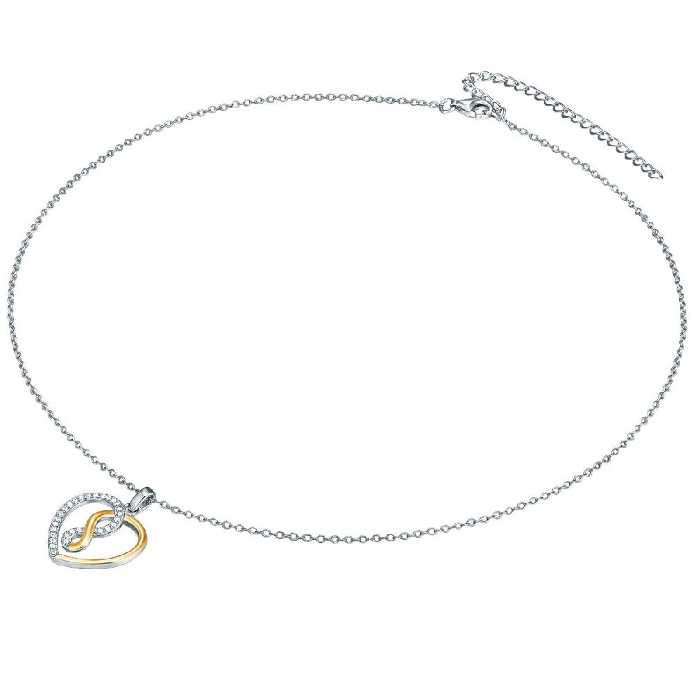 Rafaela Donata Kette mit Anhänger Sterling Silber bi-Color Zirkonia weiß Kostenlose Rückgabe