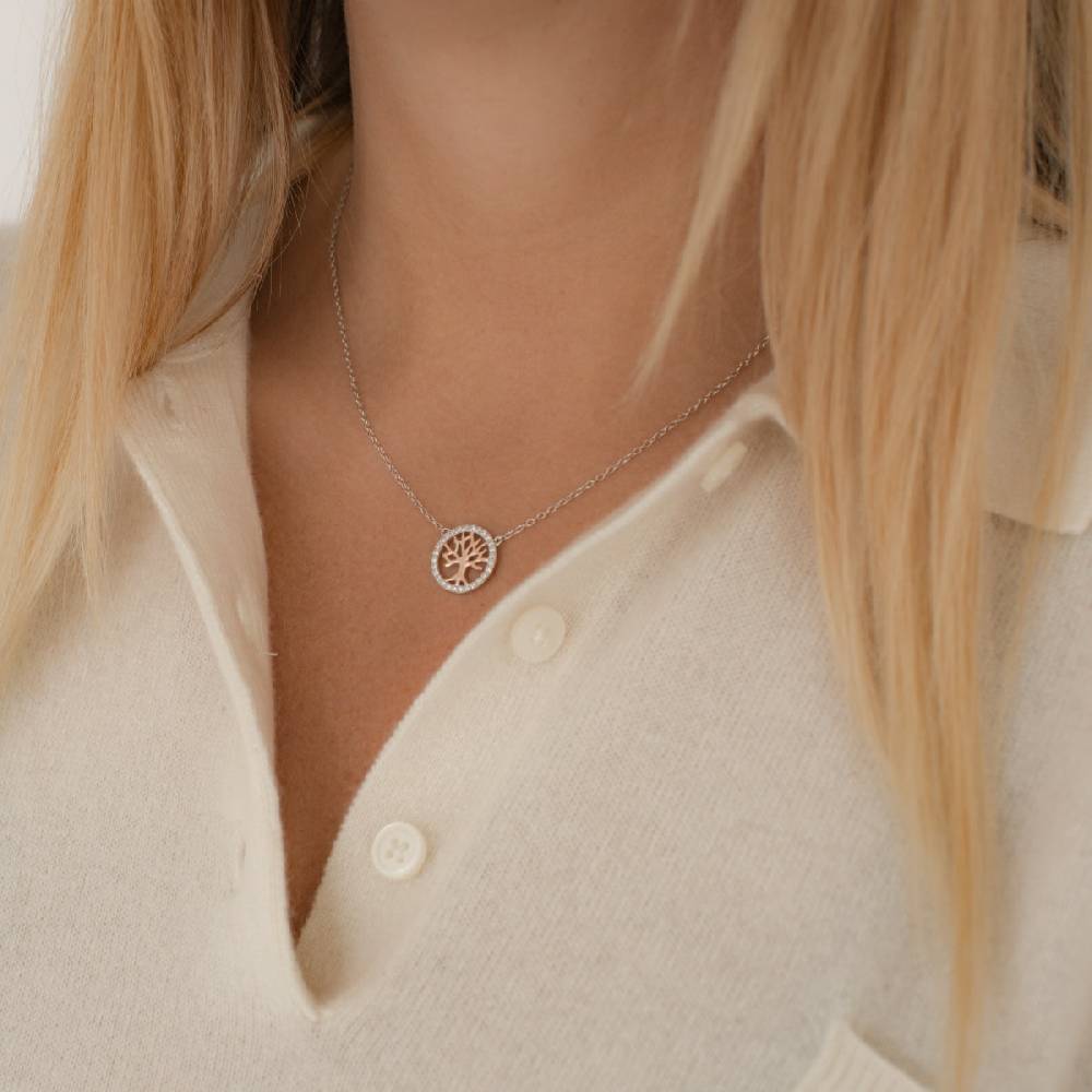 Rafaela Donata Kette mit Anhänger Sterling Silber bi-Color Zirkonia weiß Zeitbegrenzte Promotion