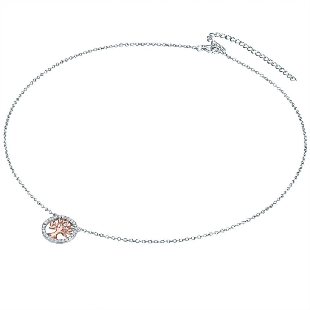 Rafaela Donata Kette mit Anhänger Sterling Silber bi-Color Zirkonia weiß Zeitbegrenzte Promotion