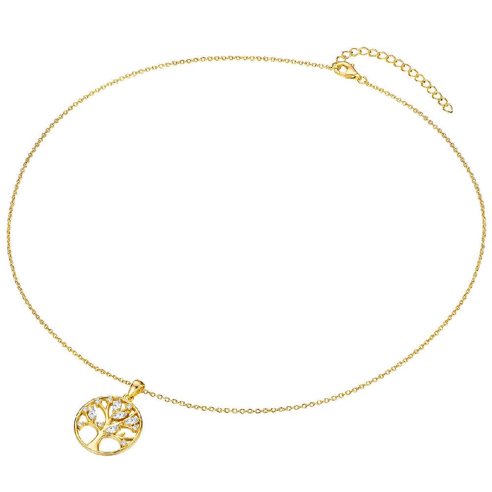 Rafaela Donata Kette mit Anhänger Sterling Silber gelbgold Zirkonia weiß Bis zu 60% Rabatt
