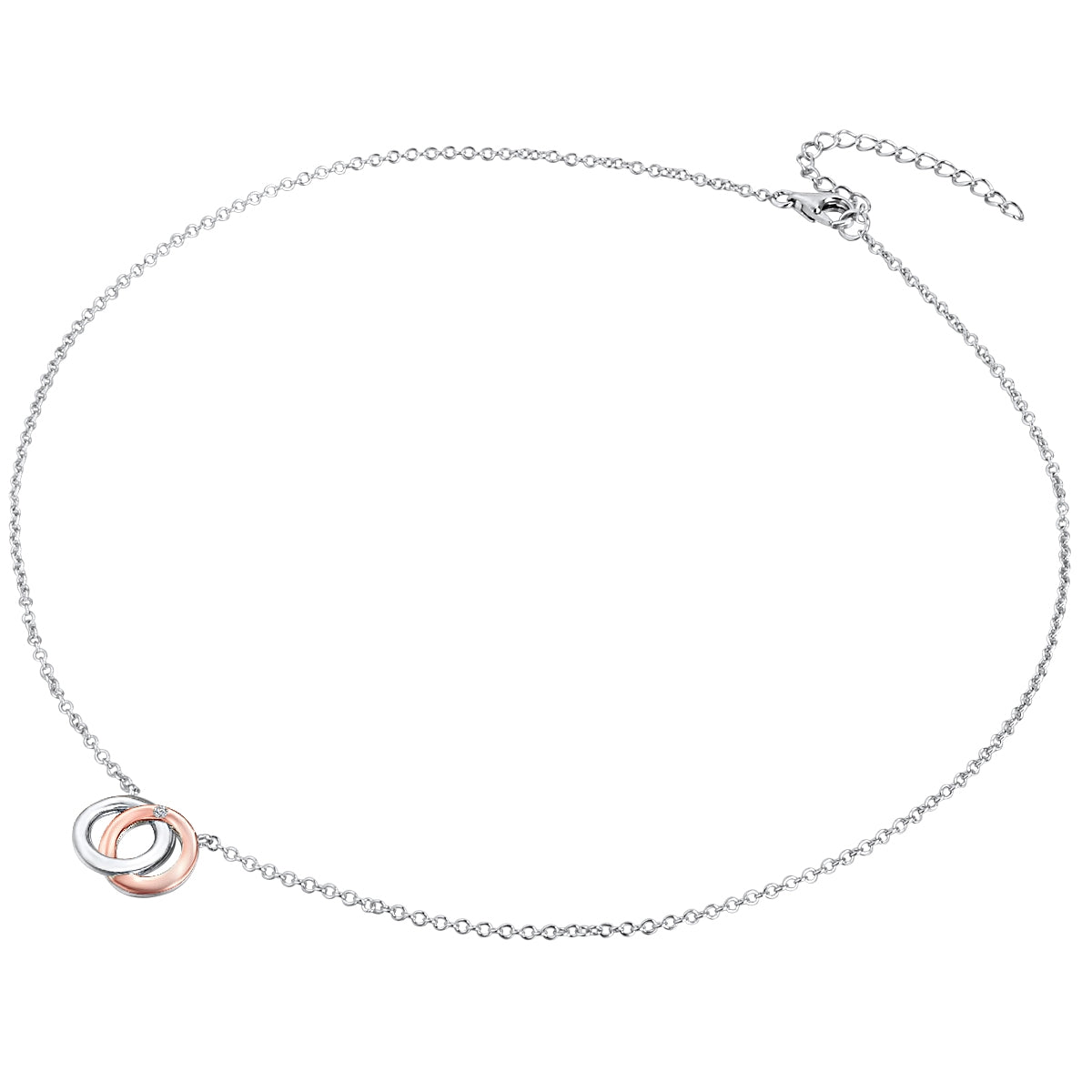 Rafaela Donata Kette mit Anhänger Sterling Silber bi-Color Diamant weiß Clearance-Verkauf