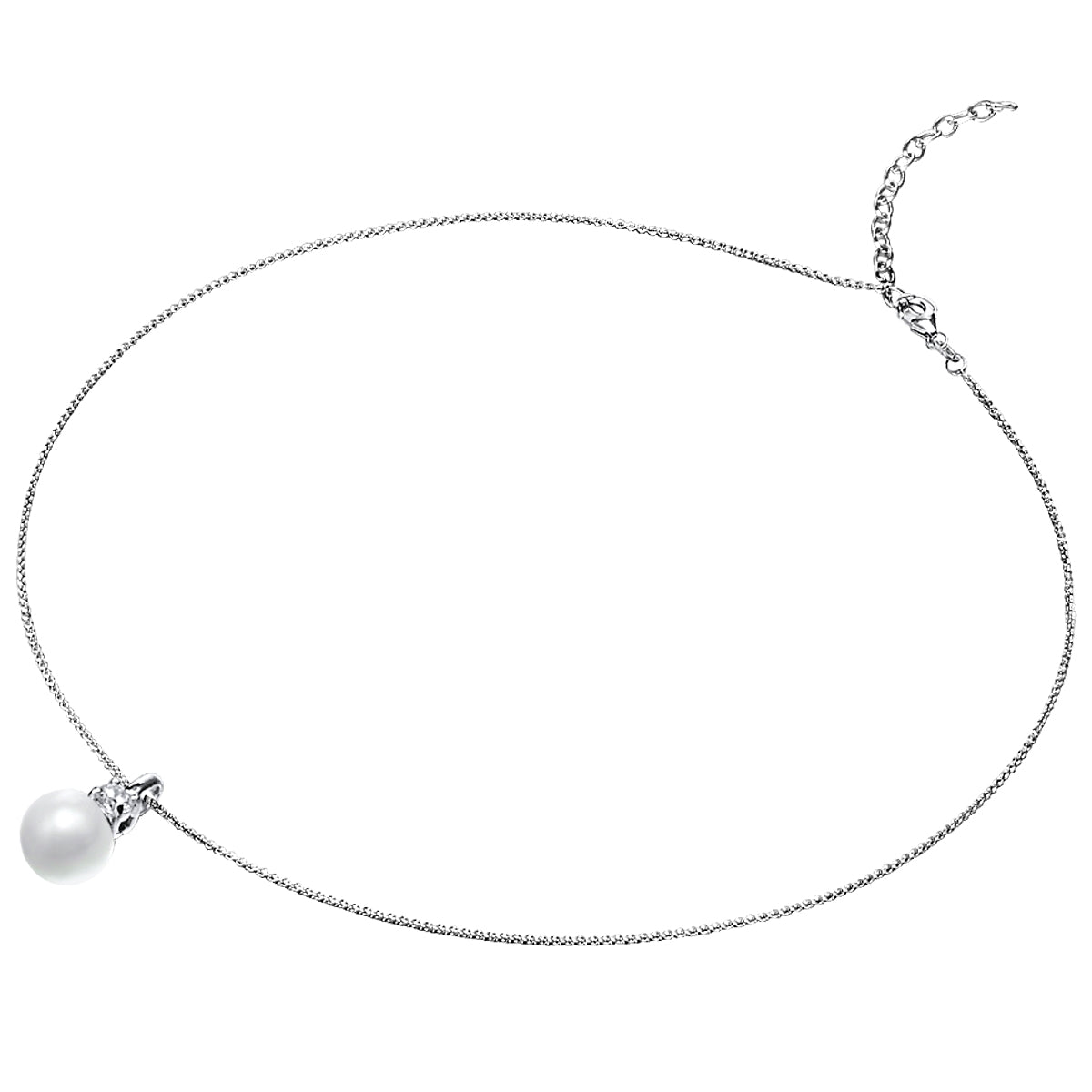 Rafaela Donata Kette mit Anhänger Sterling Silber Perle (synth.) weiß Zirkonia weiß Auslauf