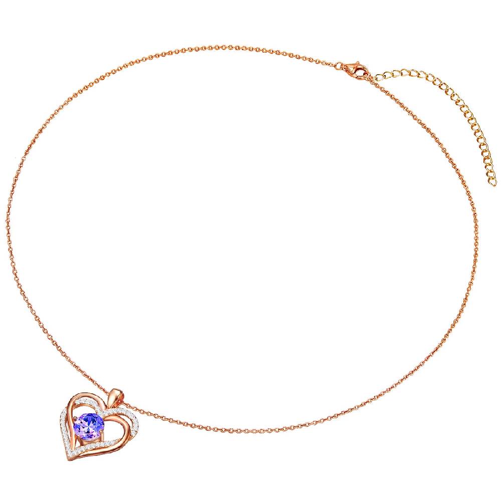 Rafaela Donata Kette mit Anhänger Sterling Silber roségold verziert mit Kristallen von Swarovski® violet Zirkonia w Hotsell