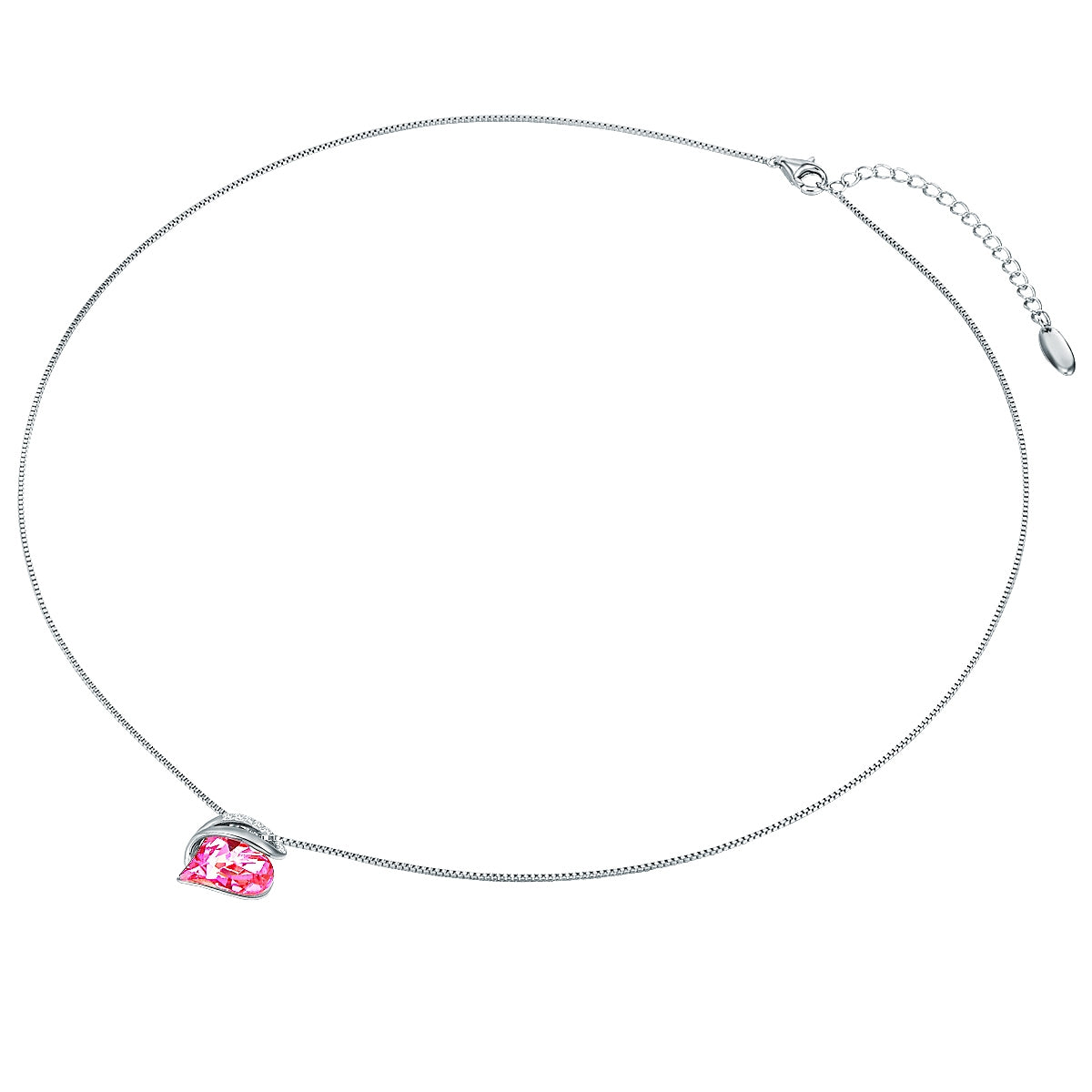 Rafaela Donata Kette mit Anhänger Sterling Silber verziert mit Kristallen von Swarovski® Rosa weiß im Angebot