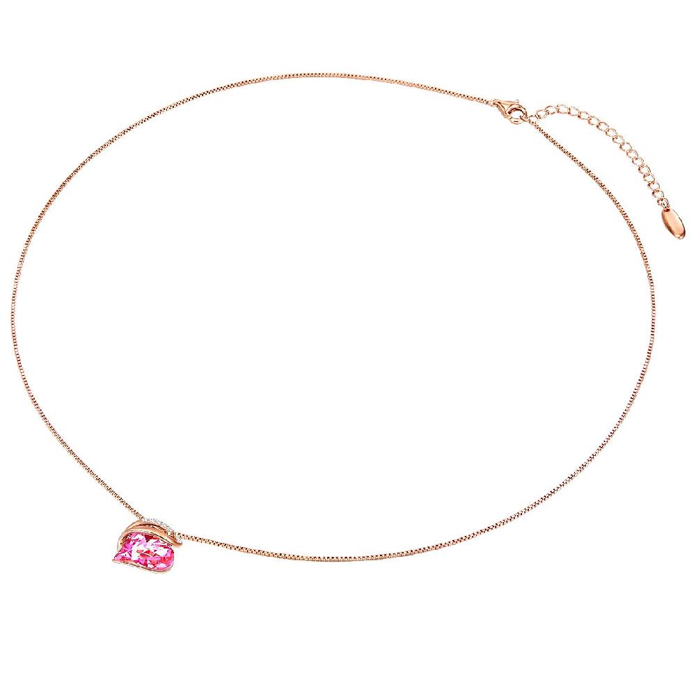 Rafaela Donata Kette mit Anhänger Sterling Silber roségold verziert mit Kristallen von Swarovski® Rosa weiß Fabrikpreis