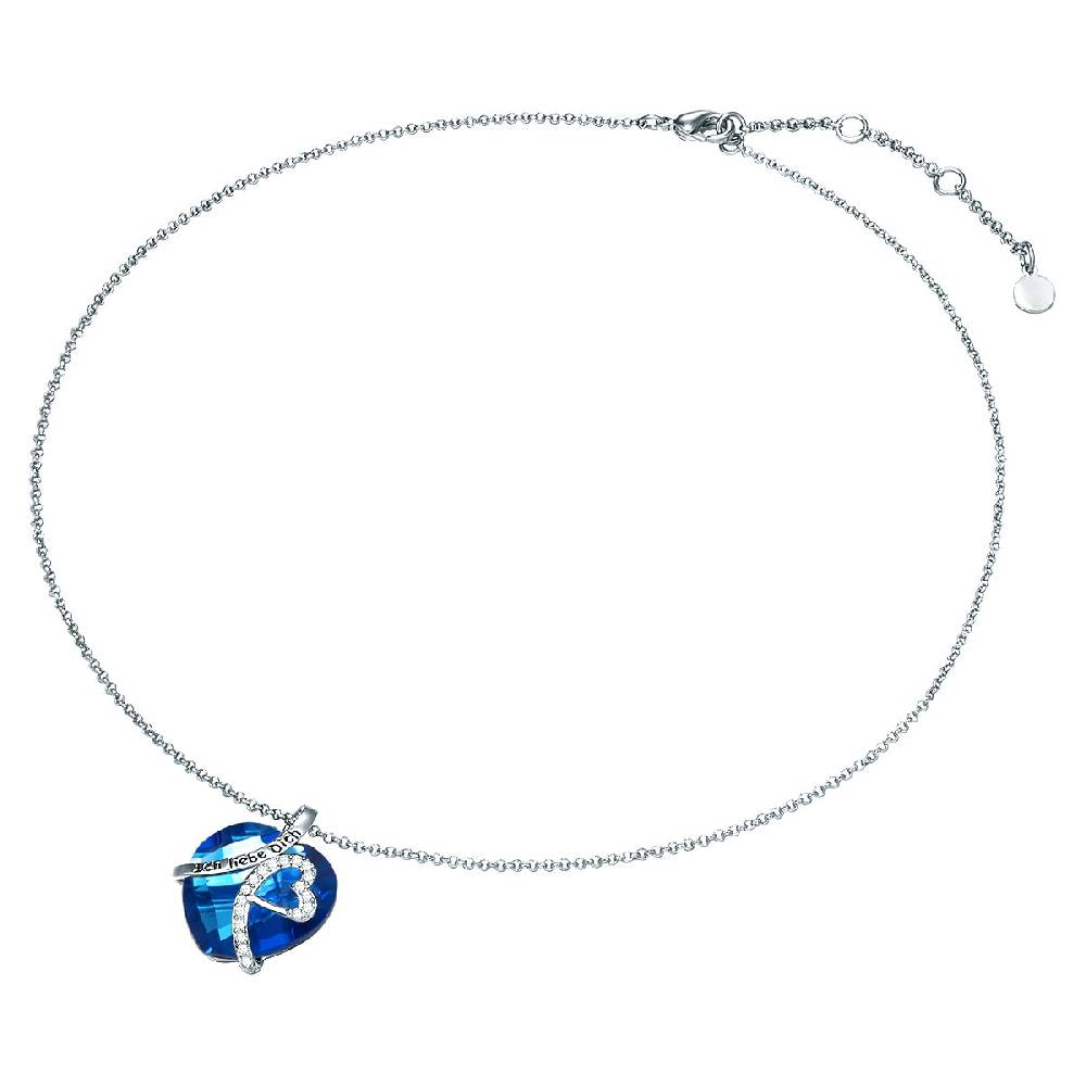 Rafaela Donata Kette mit Anhänger Zirkonia weiß Glas blau Sonderangebot